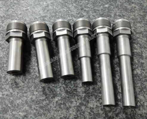 Precision CNC Machined Parts and Threaded Turned Components with 1.2312 Material, 48-52HRC Hardness, and +/-0.01mm Tolerance