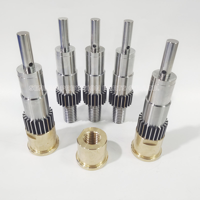 Brass Precision Plastic Mould Parts Thread Core Coarse Pitch Axles With Pitch Nuts