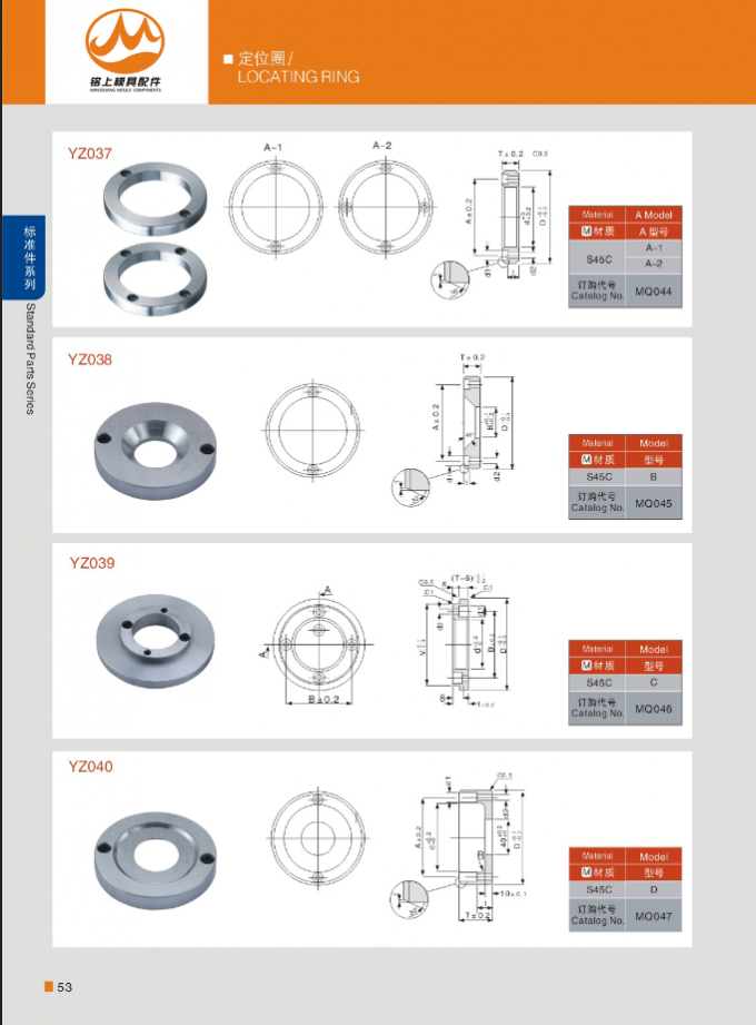 Non Standard Locating Ring Injection Mold Components High Polished