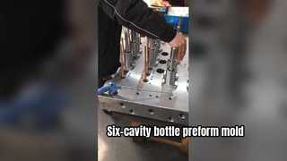 Six-cavity bottle preform mold
